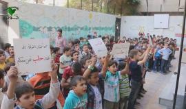 أطفال حي جوبر الدمشقي يتضامنون مع أطفال #حلب