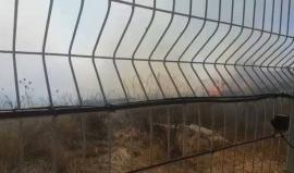 #شاهد اندلاع حريق في حقول "كفار عزة" بفعل بالون حارق أطلق من غزة