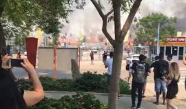 #فيديو للنيران المشتعلة قرب كلية "سابير" في مستوطنة سديروت قرب حدود قطاع غزة بفعل طائة ورقية حارقة