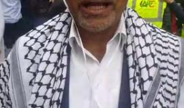 تواصل التظاهرة نصرة للقدس و فلسطين  امام السفارة الإسرائيلية في لندن