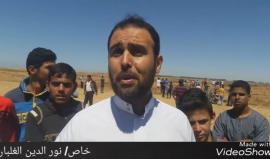 #شاهد | القيادي في حماس حماد الرقب يوجه رسالة من امام السياج الفاصل في منطقة خزاعة شرق خانيونس.