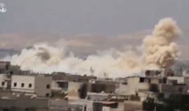 قصف بالبراميل المتفجرة على مدينة #داريا بريف دمشق