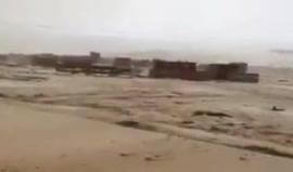 #شاهد سيول كبيرة في ولاية باتنة شمال الجزائر في اعقاب تعرضها لاعصار شديد