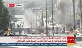 المواجهات المندلعة بين الشبان وقوات الاحتلال على المدخل الشمالي لمدينة بيت لحم