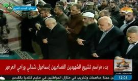 مراسم تشييع شهيدي القسام في المسجد العمري الكبير في غزة