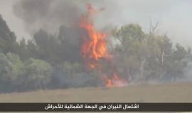 النيران تشتعل في مستوطنات الاحتلال على حدود غزة بفعل البالونات والطائرات الحارقة