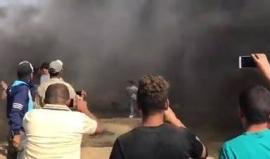 سحب السلك الشائك في #جمعة_النذير والذي وضعه الاحتلال على الحدود الشرقية لغزة