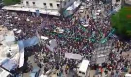 جانب من جنازة الشهيد القائد ابراهيم ابو النجا، الذي استشهد أمس في انفجار عرضي برفح جنوب قطاع غزة