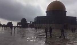 #شاهد | أجواء الشتاء في العاصمة الفلسطينية من ساحات #المسجد_الاقصى قبل قليل .