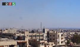 #شاهد 14 غارة جوية من طيران النظام السوري على مدينة عربين بريف دمشق