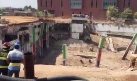 فيديو - انهيار كراج أرضي من 6 طبقات في أحد أحياء تل ابيب ادى الى سقوط رافعة ما أدى الى سقوط عسرات الاصابات