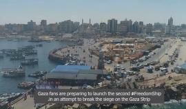 #شاهد جماهير غزة تستعد لانطلاق #سفينة_الحرية_2