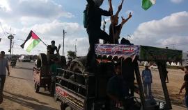 شاهد: وحدة الكوشوك تصل مخيم العودة شرق غزة