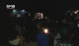 ريف #درعا - مظاهرة ليلة في بلدة نصيب نصرة أهل #حلب