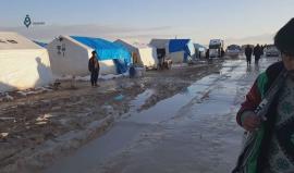 ريف حلب - أوضاع مأساوية يعيشها النازحين في مخيم شمارخ الحدودي