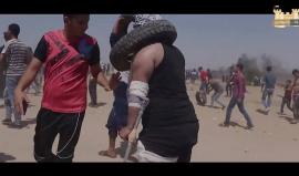 #شاهد "وحدة الكوشوك" في #مليونية_القدس داخل مخيم العودة شرق خانيونس لحماية المتظاهرين من قناصة العدو.