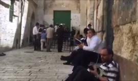 صلوات تلمودية يؤديها اليهود أمام بوابات المسجد الأقصى