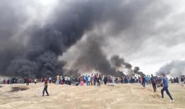 #مباشر 

اعتداءات قوات الاحتلال على المشاركين في مسيرة العودة الكبرى شرق البريج بالمحافظة الوسطى .

بث مراسلنا : أحمد المقادمة