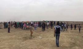 #شاهد قوات الاحتلال المتمركزة شرق غزة تنادي بمكبرات الصوت على المتظاهرين في مسيرة العودة الكبرى عبر مكبرات الصوت