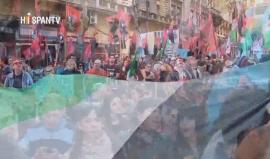 مظاهرة في العاصمة الارجنتينية بوينس آيرس رفضا لزيارة نتنياهو الذي وصفوه بالمجرم القاتل
