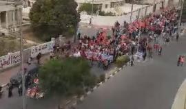 #شاهد مسيرة للجبهة الشعبية تضامنا مع الاسرى في مدينة غزة اليوم .