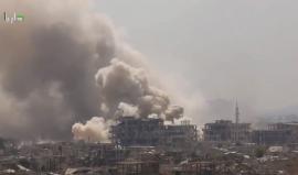 #شاهد كثافة القصف بالبراميل المتفجرة على مدينة #داريا السورية