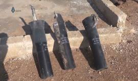 الدمار الذي خلفه القصف الروسي بالصواريخ المظلية على بلدة التمانعة في ريف إدلب