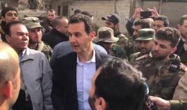 #شاهد| بشار الأسد مع قوات النظام على جبهات #الغوطة_الشرقية