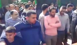 جانب من مسيرة حركة "حماس" في مدينة "نابلس" عقب صلاة الجمعة اليوم.