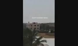 لحظة قصف الاحتلال لنقطة رصد تابعة للمقاومة شرق دير البلح على حدود وسط القطاع