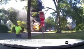 انقاذ 20 طفلا من حافلة مدرسية قبيل احتراقها في ولاية ماريلاند الأمريكية