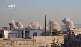 غارة جوية للطيران الروسي تستهدف حي جوبر الدمشقي بعدة صواريخ فراغية