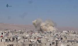 #شاهد | قوات النظام السوري تقصف بصواريخ الفيل حي القابون بدمشق .