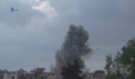 #شاهد طيران النظام السوري يشن غارات جوية على أحياء درعا البلد بالتزامن مع اشتباكات في حي المنشية