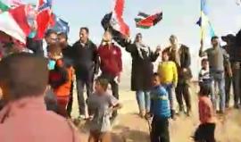 #مباشر رفع اعلام الدول العربية والاسلامية شرق غزة