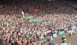 #شاهد| تضامن واسع من جماهير سيلتك #الاسكتلندي مع الشعب الفلسطيني أمس