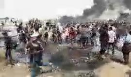 جمعة حرق العلم من الحدود الشرقية لمدينة غزة