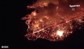 #شاهد| لقطات توثق ثوران البركان وسيولة الحمم البركانية في جزيرة هاواي بالولايات المتحدة الامريكية