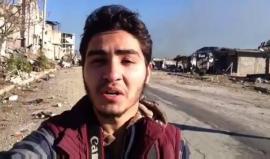 لحظة استهداف قناصة الميليشيات الإيرانية لنا بشكل مباشر، أثناء الاقتراب من حي الراموسة جنوبي ⁧#حلب⁩ لإخلاء أول دفعة من الجرحى المحاصرين.