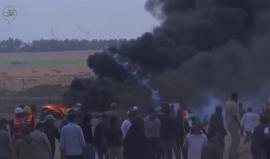 #عاجل #مباشر المتظاهرون يصلون السياج الفاصل شرق مدينة غزة في يوم #مليونية_العودة