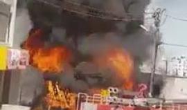 #شاهد حريق هائل يلتهم محول الكهرباء الرئيسي لبلدة أبو ديس بالقدس قبل قليل