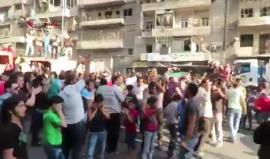 #شاهد| احتفالات في مدينة #حلب حلب بفك الحصار عن المدينة