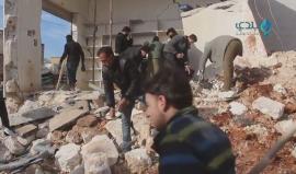 #شاهد آثار الدمار الناجم عن القصف الجوي الذي تعرضت له بلدة بابكة في ريف حلب الغربي صباح اليوم