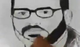 عمل فني لمؤسس الجهاد الإسلامي فتحي الشقاقي