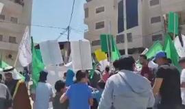 #شاهد | من مسيرة تضضامن مع الاسرى المضربين عن الطعام في مخيم شعفاط بالقدس المحتلة