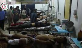 جرحى جراء الغارات الجوية على مدينة #دوما بريف #دمشق