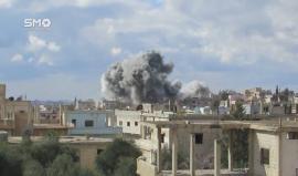 الطيران الحربي يشن عدة غارات جوية على بلدة النعيمة بريف درعا الشرقي