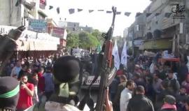 #شاهد| تشييع جثامني الشهيدين اسماعيل شمالي ورامي العرعير اللذين ارتقيا خلال عملهم بأنفاق المقاومة شرق #غزة