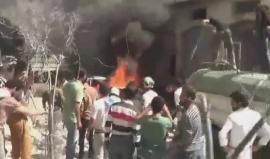 طائرات النظام السوري تقصف سوق قرية البارة في جبل الزاوية بمدينة #إدلب