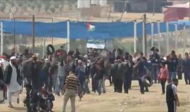مشاهد لمسيرة العودة شرق غزة أمس بتصوير الاحتلال